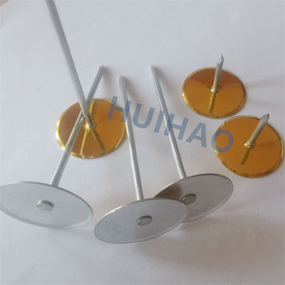 12Ga X 70mm 가연 철강 컵 헤드 HVAC 도크 단열을 위한 용접 핀