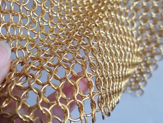 커튼을 위한 3.8mm에서 30mm 금속 반지 메시 Pvd 완성되는 Chainmail 직물 유형