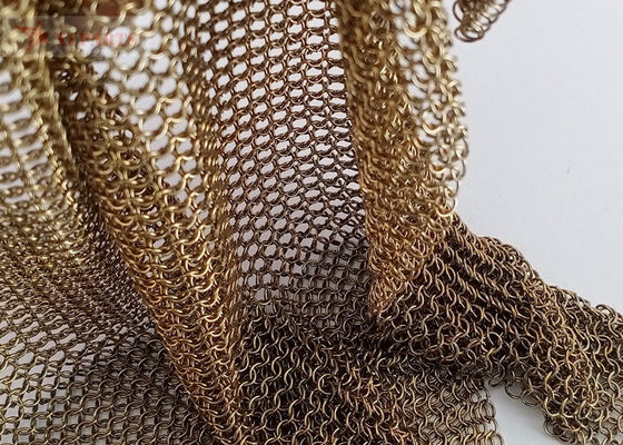 금관 악기 색깔 Chainmail 메시 커튼 실내 공간 훈장 0.53MM 3.81MM