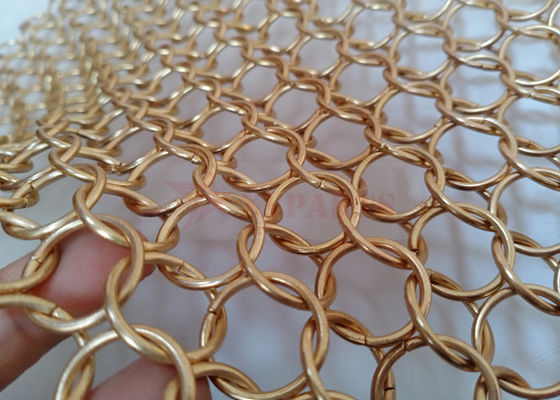 금색 체인메일  Mesh 직물 1.5x15mm 방 분리막