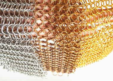 정면을 위한 스테인리스 금속 반지 메시, 구리 금속 Chainmail 반지 커튼