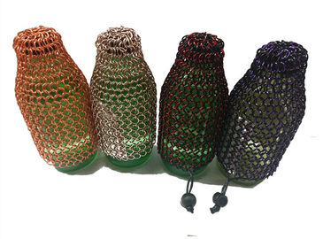 주문을 받아서 만들어진 알루미늄 합금 Chainmail 반지 금속 반지 메시 술병 부대