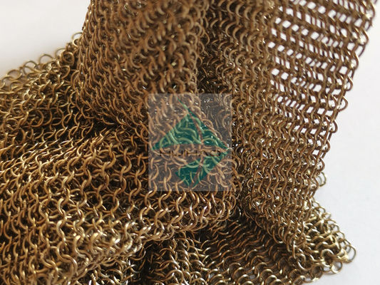 Chainmail 직물 반지 메시 유형 고대 외관 금속 메시 휘장 창 차양을 위한 금속 색깔을 가진